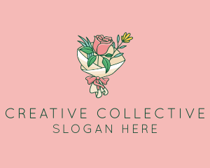 Rose Florist Bouquet  logo design