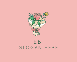 Flowering - Rose Flower Florist Bouquet logo design