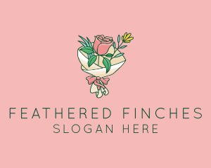 Rose Florist Bouquet  logo design