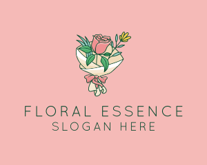 Bouquet - Rose Flower Florist Bouquet logo design