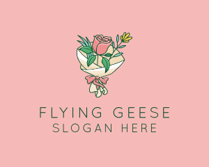 Rose Florist Bouquet  logo design