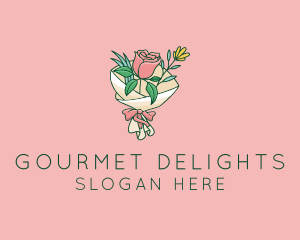 Rose Florist Bouquet  logo design