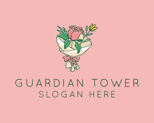 Rose Florist Bouquet  logo design