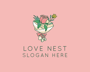 Valentines - Rose Florist Bouquet logo design