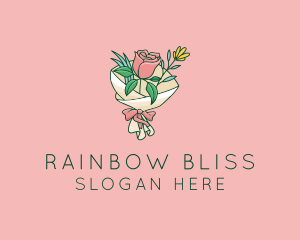 Rose Florist Bouquet  logo design