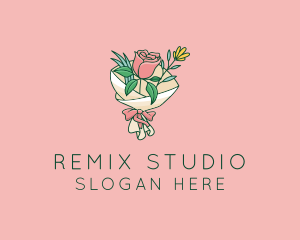 Rose Florist Bouquet  logo design