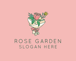 Rose - Rose Flower Florist Bouquet logo design