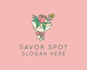 Rose Florist Bouquet  logo design