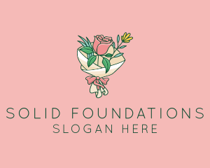 Flowershop - Rose Flower Florist Bouquet logo design