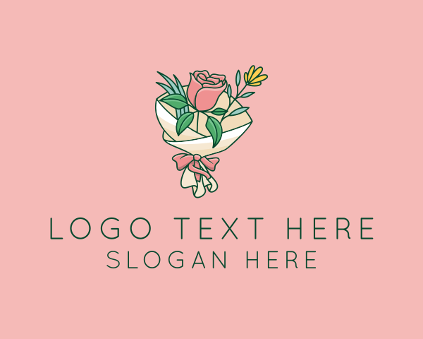 Bouquet - Rose Florist Bouquet logo design