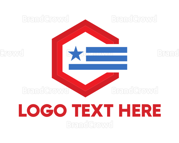 Star Stripes Hexagon Logo