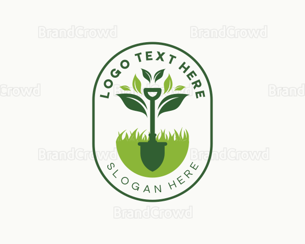 Grass Leaf Shovel Logo