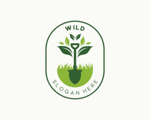 Grass Leaf Shovel Logo