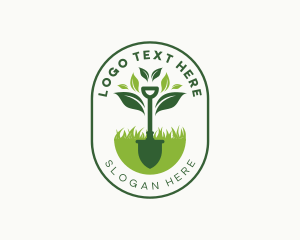 Grass - Grass Leaf Shovel logo design