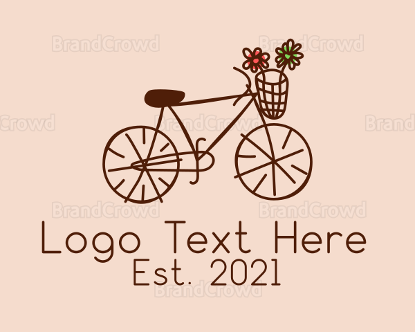 Minimalist Bike Flowers Logo