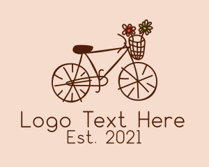 Courier - Minimalist Bike Flowers logo design