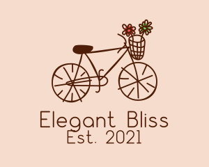 Doodle - Minimalist Bike Flowers logo design