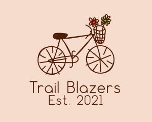 Minimalist Bike Flowers logo design