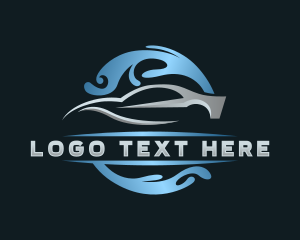 Badge - Racing Car Wave logo design