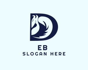 Blue Dragon Letter D Logo