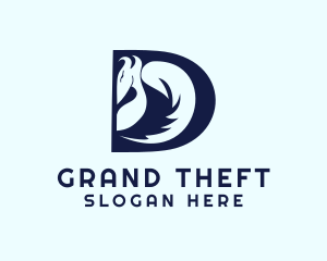 Blue Dragon Letter D Logo