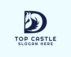 Blue Dragon Letter D Logo