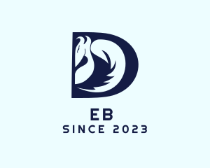 Creature - Blue Dragon Letter D logo design