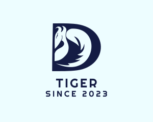 Blue - Blue Dragon Letter D logo design