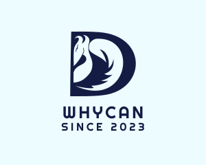 Mythology - Blue Dragon Letter D logo design