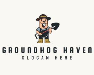 Groundhog Gardener Shovel logo design