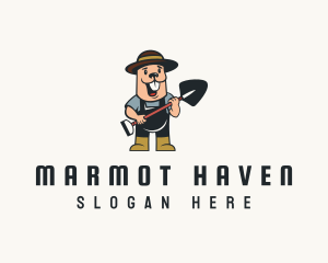 Marmot - Groundhog Gardener Shovel logo design