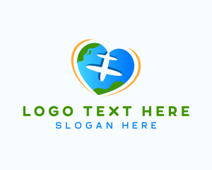 Travel Blogger - Airplane Travel Heart logo design