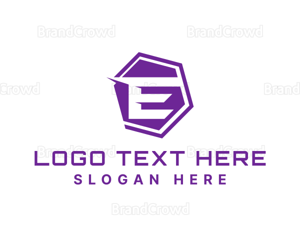 Industrial Hexagon Business Letter E Logo