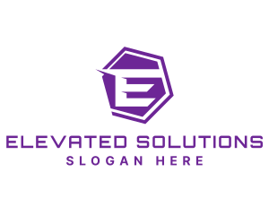 Industrial Hexagon Business Letter E logo design