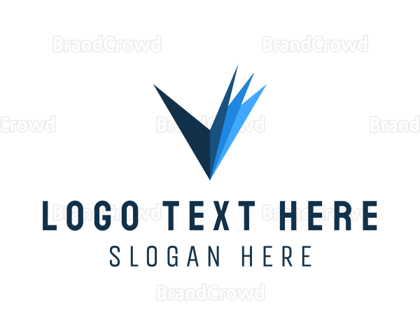 Flipping Page Book Letter V Logo