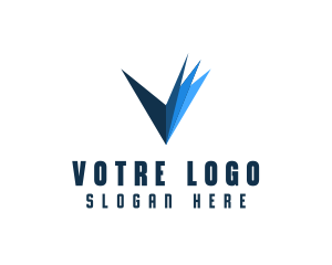 Professional Business Letter V logo design