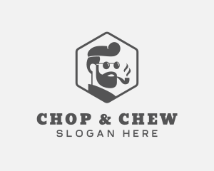 Hipster Smoking Pipe Logo