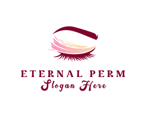 Perm - Watercolor Woman Eyelash logo design