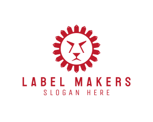 Label - Creative Fierce Sun Lion logo design