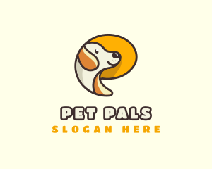 Puppy Cute Letter P logo design