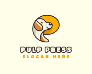 Puppy Cute Letter P logo design