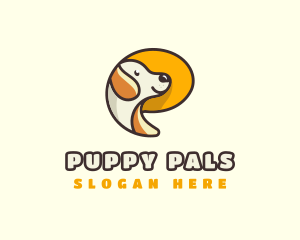 Puppy Cute Letter P logo design