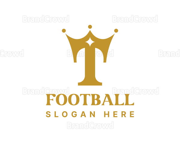Gold Crown Letter T Logo