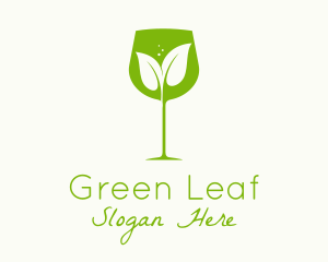 Herbs - Leaf Wine Glass logo design
