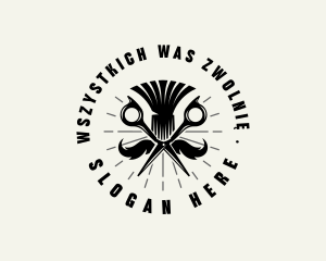 Barbershop Scissors Mustache Logo