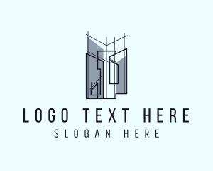 Office Space - Building Property Scaffolding logo design