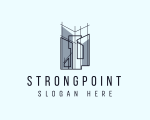 Blueprint - Building Property Scaffolding logo design