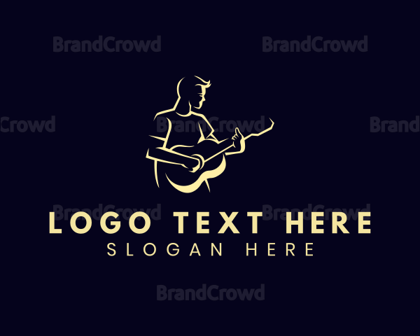 Male Guitar Musician Logo