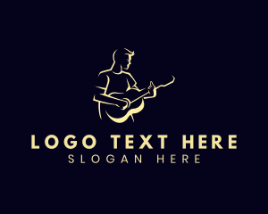 Male Guitar Musician Logo