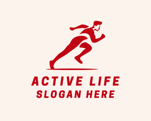 Athletics - Sprint Runner Athlete logo design